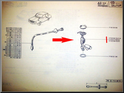 Jauge à carburant – Renault 12 – Renault 15 - Renault 16 - Renault 17 - OEM 7700517829