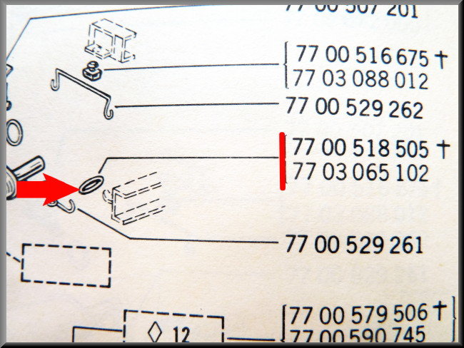 Uitlaatrubber – Renault 12 – Renault 15 - Renault 17 - OEM  7700518505