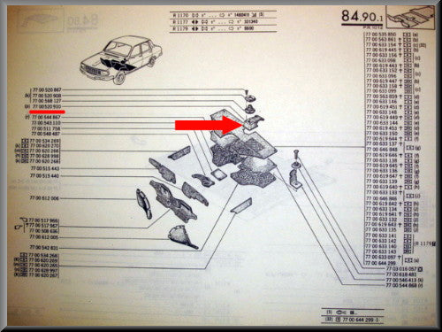 Pook afdekkap  – Renault 12 – OEM 7700520910 – Used