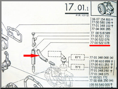 Cooling Hose – Renault 12 – OEM 7700522078