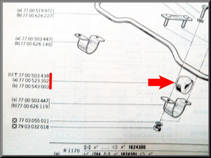 Caoutchouc de barre stabilisatrice (Trou : 16 mm) – Renault 12 – Renault 15 – Renault 17 – OEM 7700523302