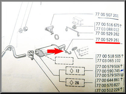 Veer achterdemper – Renault 12 – OEM 7700529261