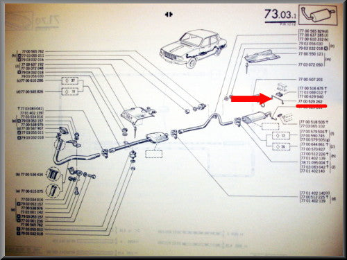 Veer achterdemper – Renault 12 – OEM 7700529262