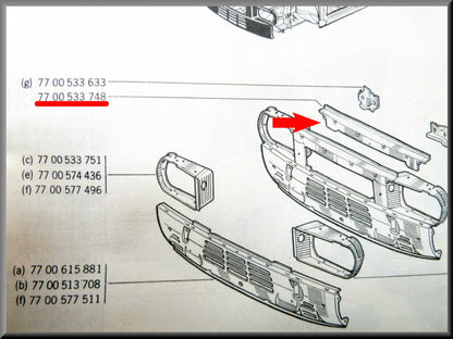 Front upper beam – Renault 12 – OEM 7700533748