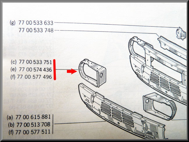 Headlamp housing right – Renault 12 – OEM 7700533751