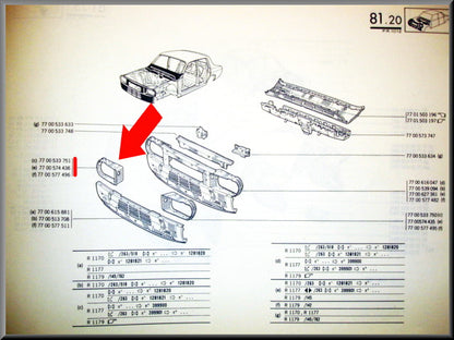 Headlamp housing right – Renault 12 – OEM 7700533751