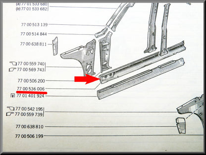 Sill panel right – Renault 12 – OEM 7700536006