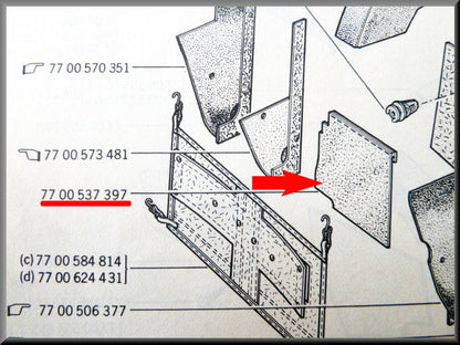Radiator baffle – Renault 12 – OEM 7700537397