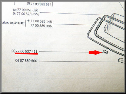 Pièce de jonction pour jonc chromé de pare-brise – Renault 12 – OEM 7700537411 – Occasion
