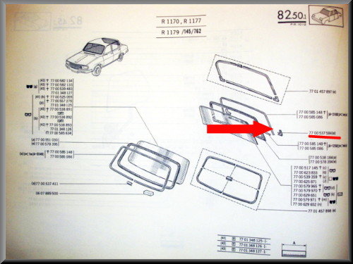 Jonction de jonc chromé de lunette arrière – Renault 12 – OEM 7700537584 / 7700510159