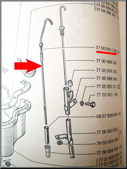 Oliepeilstok 24 cm – Renault 12 – Renault 15 - OEM 7700541128