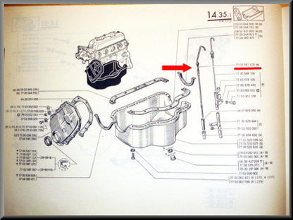 Oliepeilstok 24 cm – Renault 12 – Renault 15 - OEM 7700541128