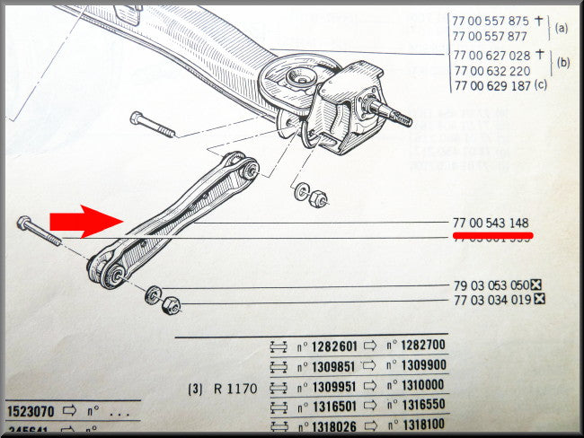 Rear trailing arm – Renault 12 – Renault 15 - Renault 17 - OEM 7700543148