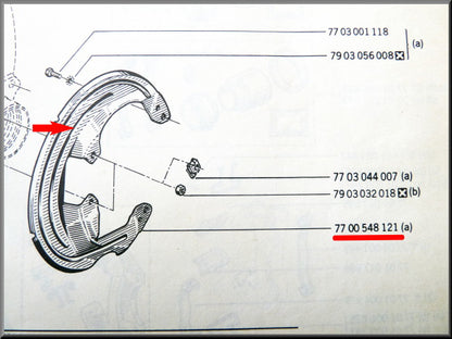 Protection étrier de frein gauche – Renault 12 – Renault 15 - Renault 17 - OEM 7700548121