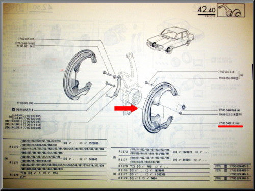 Protection étrier de frein gauche – Renault 12 – Renault 15 - Renault 17 - OEM 7700548121