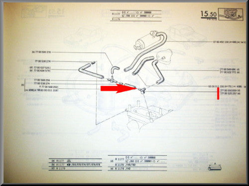 T de reniflard carter pour carburateur Weber – Renault 12 – Renault 15 - Renault 18 - OEM 7700550059
