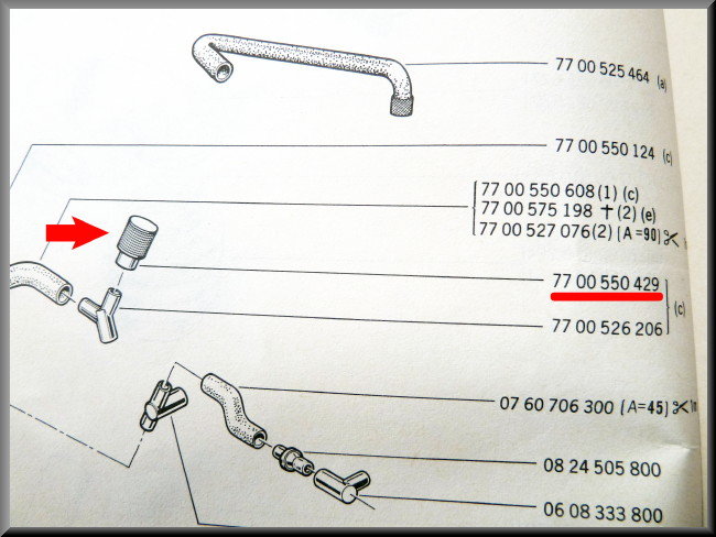 Filtre de reniflard – Renault 12 Gordini - Renault 16 TX - Renault 17 – OEM 7700550429