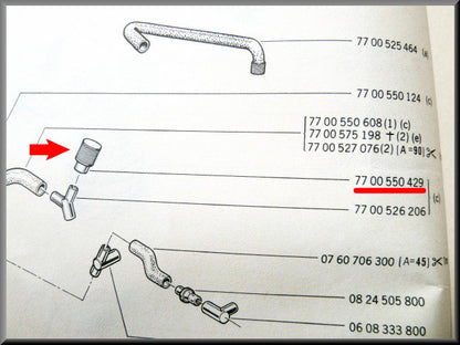 Filtre de reniflard – Renault 12 Gordini - Renault 16 TX - Renault 17 – OEM 7700550429