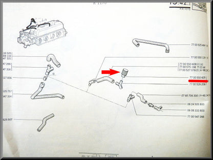 Filtre de reniflard – Renault 12 Gordini - Renault 16 TX - Renault 17 – OEM 7700550429