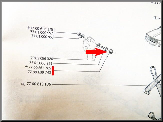 Cache-vis de ceinture – Renault 12 – OEM 7700551769 – Occasion