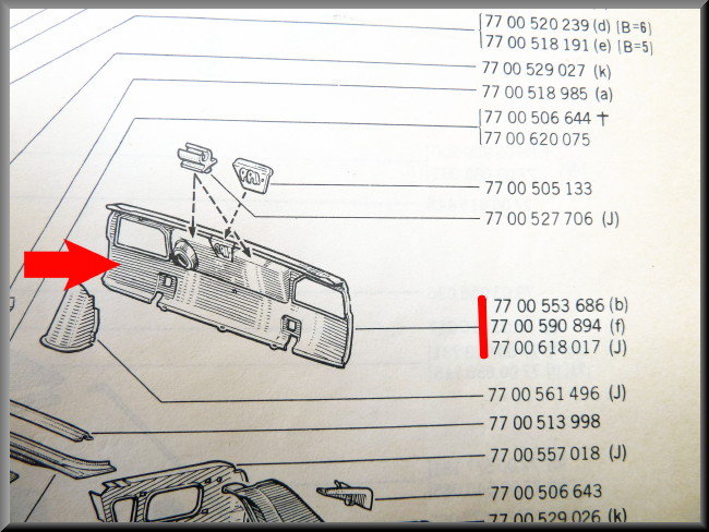 Rear panel – Renault 12 – OEM 7700553686