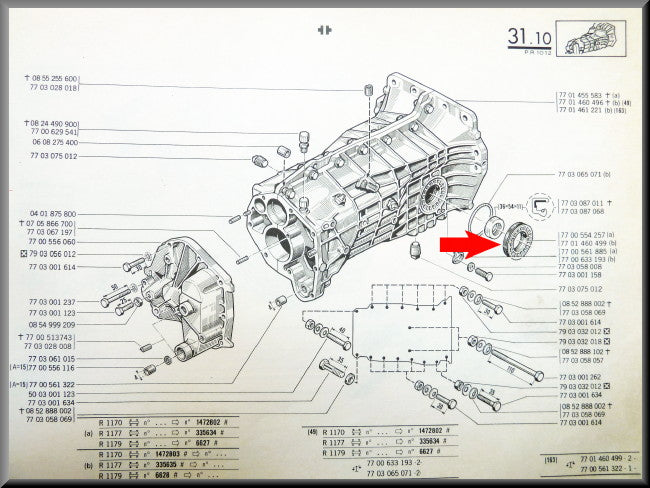 Joint spi et vis de fixation – Renault 12 – Renault 16 - Renault divers - OEM 7700554257