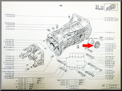 Joint spi et vis de fixation – Renault 12 – Renault 16 - Renault divers - OEM 7700554257