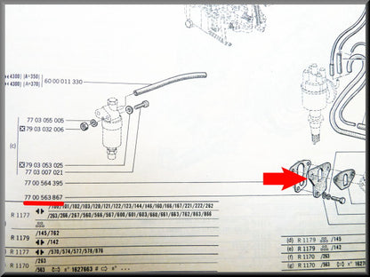 Joint de pompe à essence (Bakélite) – Renault 12 – Renault 5 - Renault 4 - Renault divers - OEM 7700563867 / 0608276100
