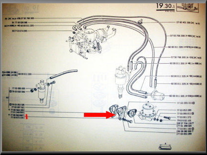 Joint de pompe à essence (Bakélite) – Renault 12 – Renault 5 - Renault 4 - Renault divers - OEM 7700563867 / 0608276100