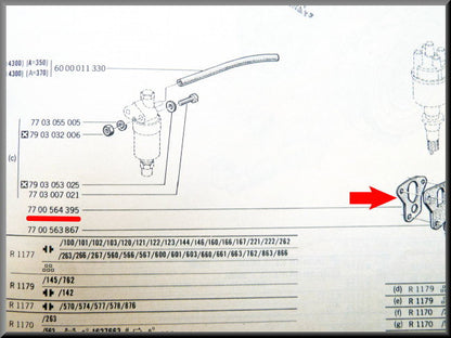 Joint de pompe à essence - Renault 12 - Renault 4 - Renault 5 - Renault divers OEM 7700564395 / 0857524900