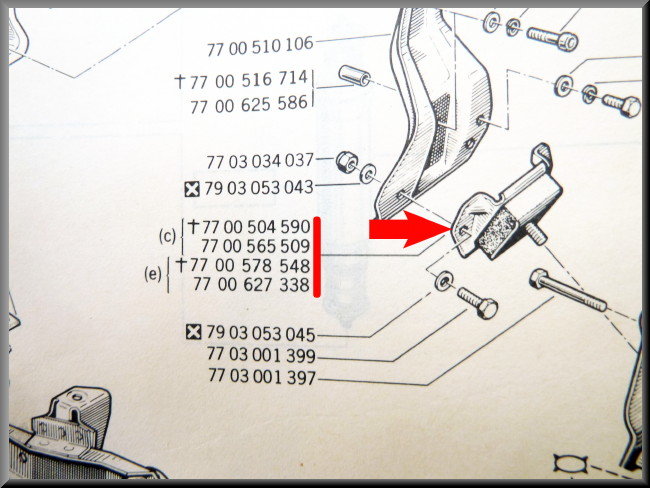 Support moteur en caoutchouc – Renault 12 – Renault 15 - Renault 17 - OEM 7700504590 / 7700565509