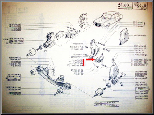 Support moteur en caoutchouc – Renault 12 – Renault 15 - Renault 17 - OEM 7700504590 / 7700565509
