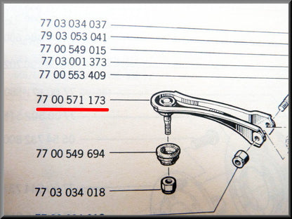 Biellette de direction droite – Renault 12 – Renault 15 - Renault 17 - OEM 7700571173