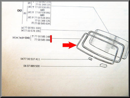 Joint de pare-brise ou de lunette arrière – Renault 12 – OEM 7700585086
