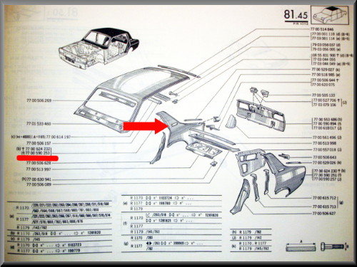 Ailes arrière droite – Renault 12 – OEM 7700590253