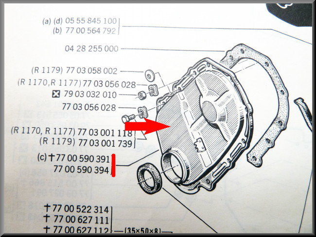 Timing cover – Renault 12 – Renault 15 - OEM 7700590394