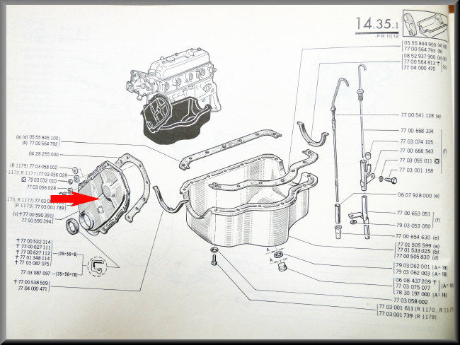 Timing cover – Renault 12 – Renault 15 - OEM 7700590394