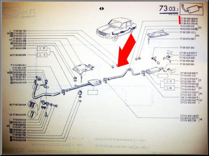 Rear pipe – Renault 12 new type – OEM 7700610332