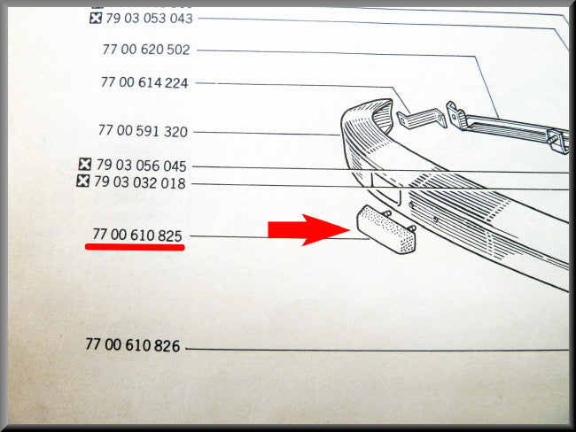 Butoir en caoutchouc avant droit – Renault 12 – OEM 7700610825