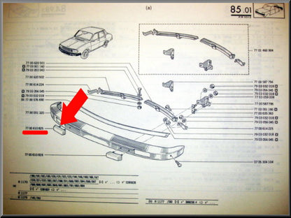 Butoir en caoutchouc avant droit – Renault 12 – OEM 7700610825