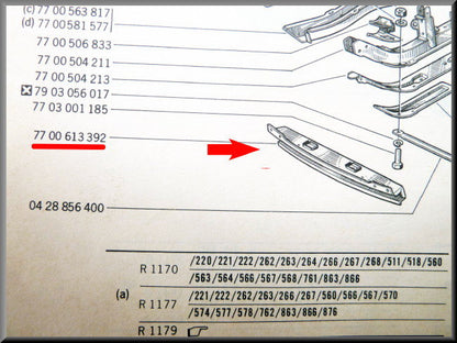 Front chassis beam – front – Renault 12 – OEM 7700613392