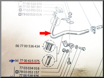 Downpipe single – Renault 12 – OEM 7700615075