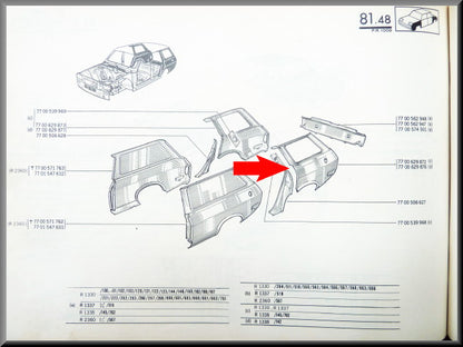 Aile arrière gauche – Renault 12 Break – OEM 7700629872