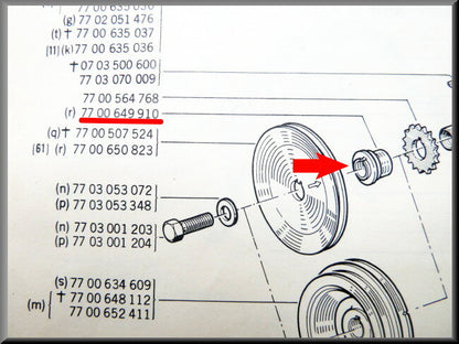 Poulie vilebrequin cale – Renault 12 – OEM - 7700649910