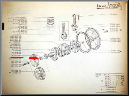 Poulie vilebrequin cale – Renault 12 – OEM - 7700649910