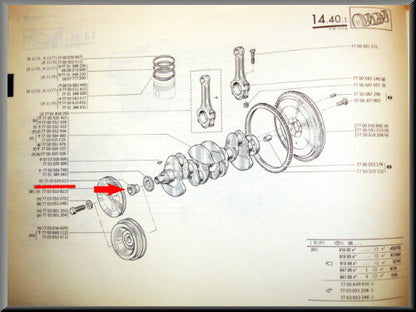 Poulie vilebrequin cale – Renault 12 – OEM - 7700649910
