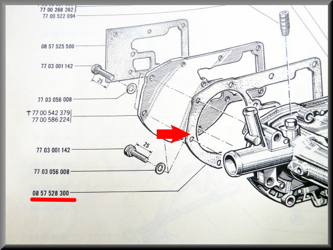 Joint de pompe à eau – Renault 16 – OEM 0857528300