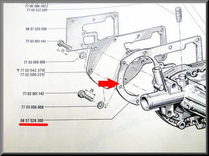 Joint de pompe à eau – Renault 16 – OEM 0857528300