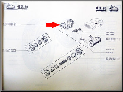 Wielrem cilinder achter rechts Bendix DBA – Renault 12 – Renault 15 - OEM 7701005224