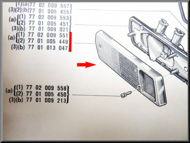 Réflecteur de feu arrière gauche – Renault 12 – OEM 7701005449
